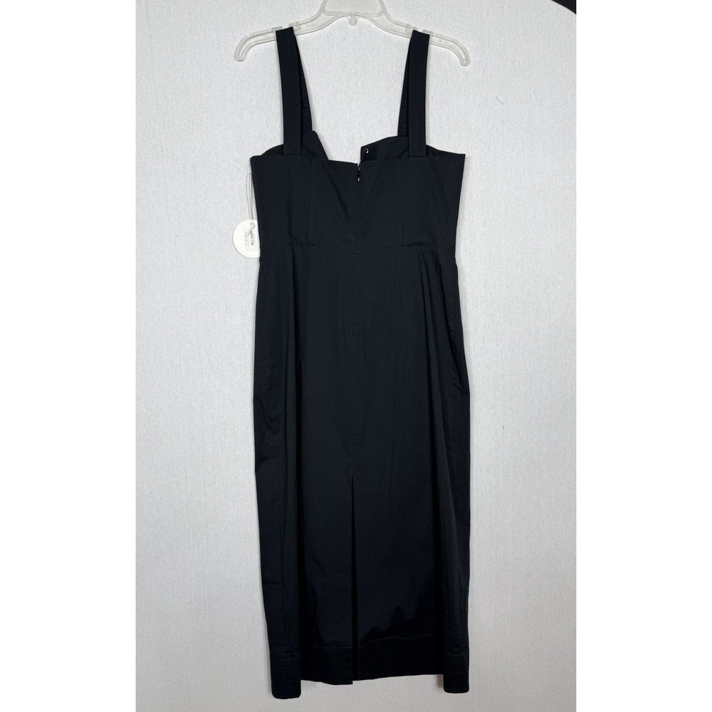 STAUD Sutton Lace Up Black‎ Midi Dress Size 10 New - Picture 5 of 14